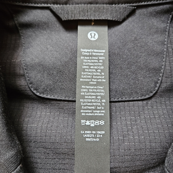 Lululemon Men's Relaxed-Fit Smooth Twill Blazer Coat Size Small Black LM3EQTS - Picture 12 of 16